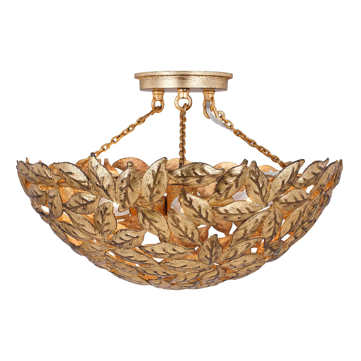 Floren Semi-Flush 16", Aged Gilded Brass