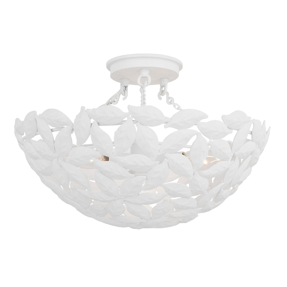 Floren Semi-Flush 16", Textured White