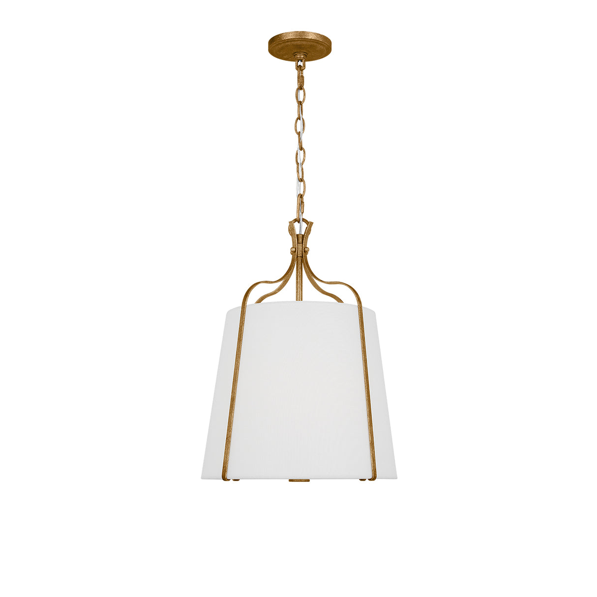Isleton Small Pendant 14", Aged Gilded Brass