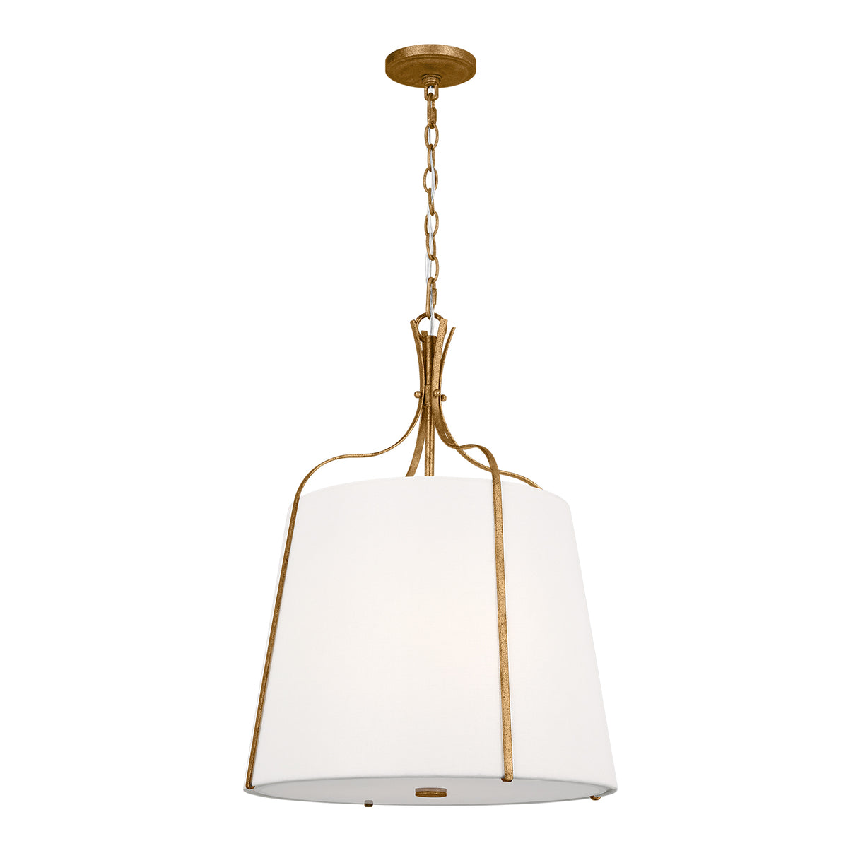 Isleton Medium Pendant 18", Aged Gilded Brass