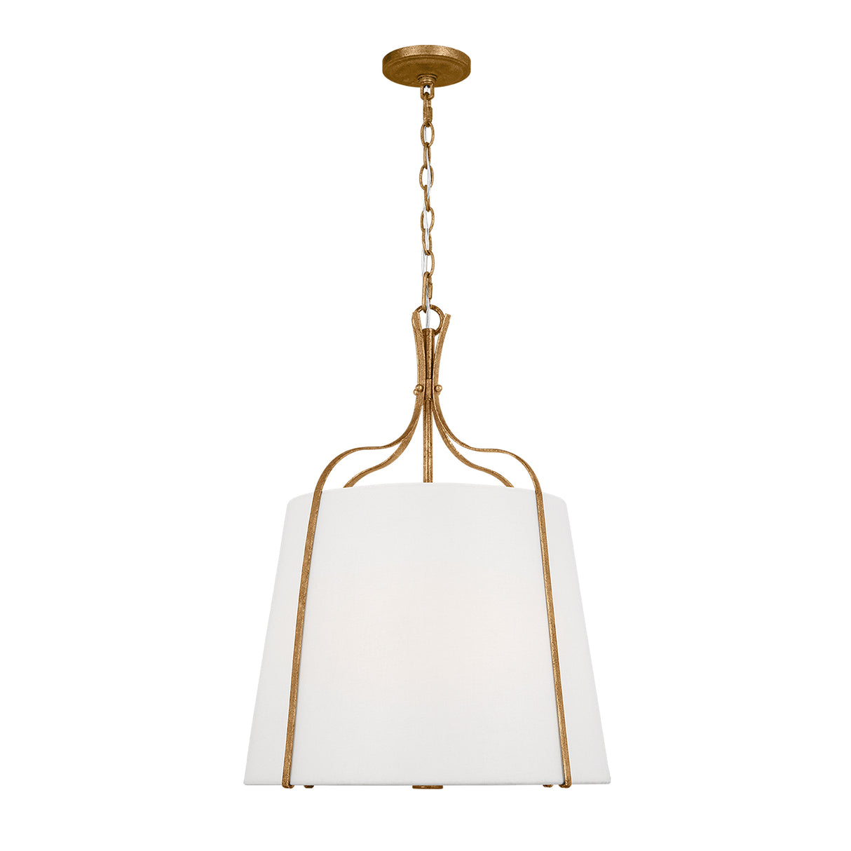 Isleton Medium Pendant 18", Aged Gilded Brass