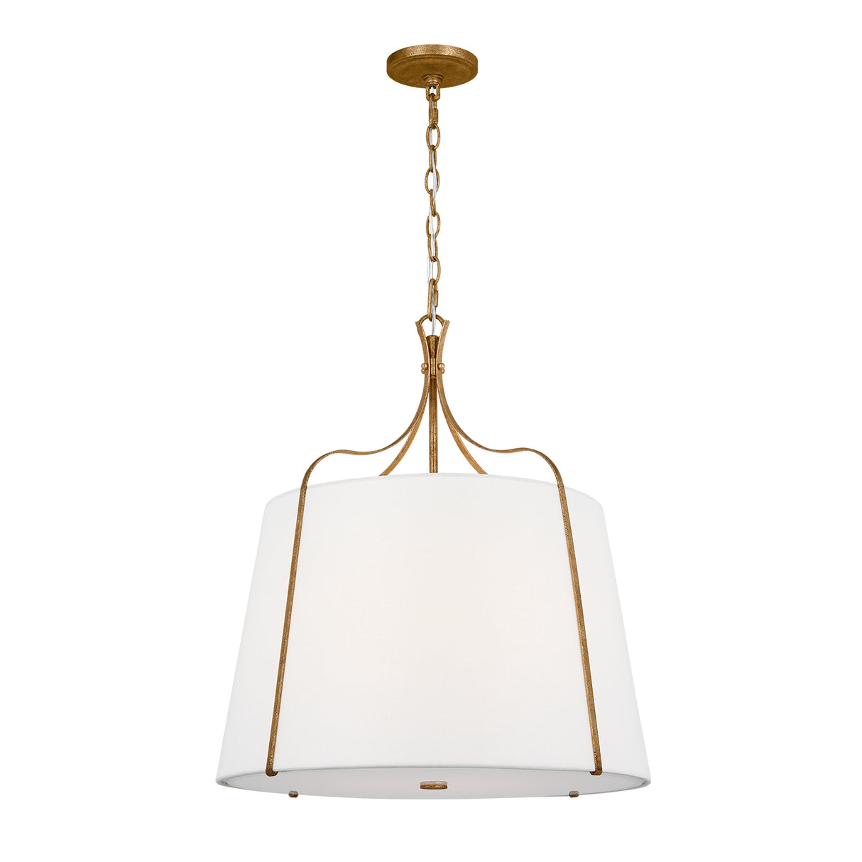 Isleton Large Pendant 24", Aged Gilded Brass