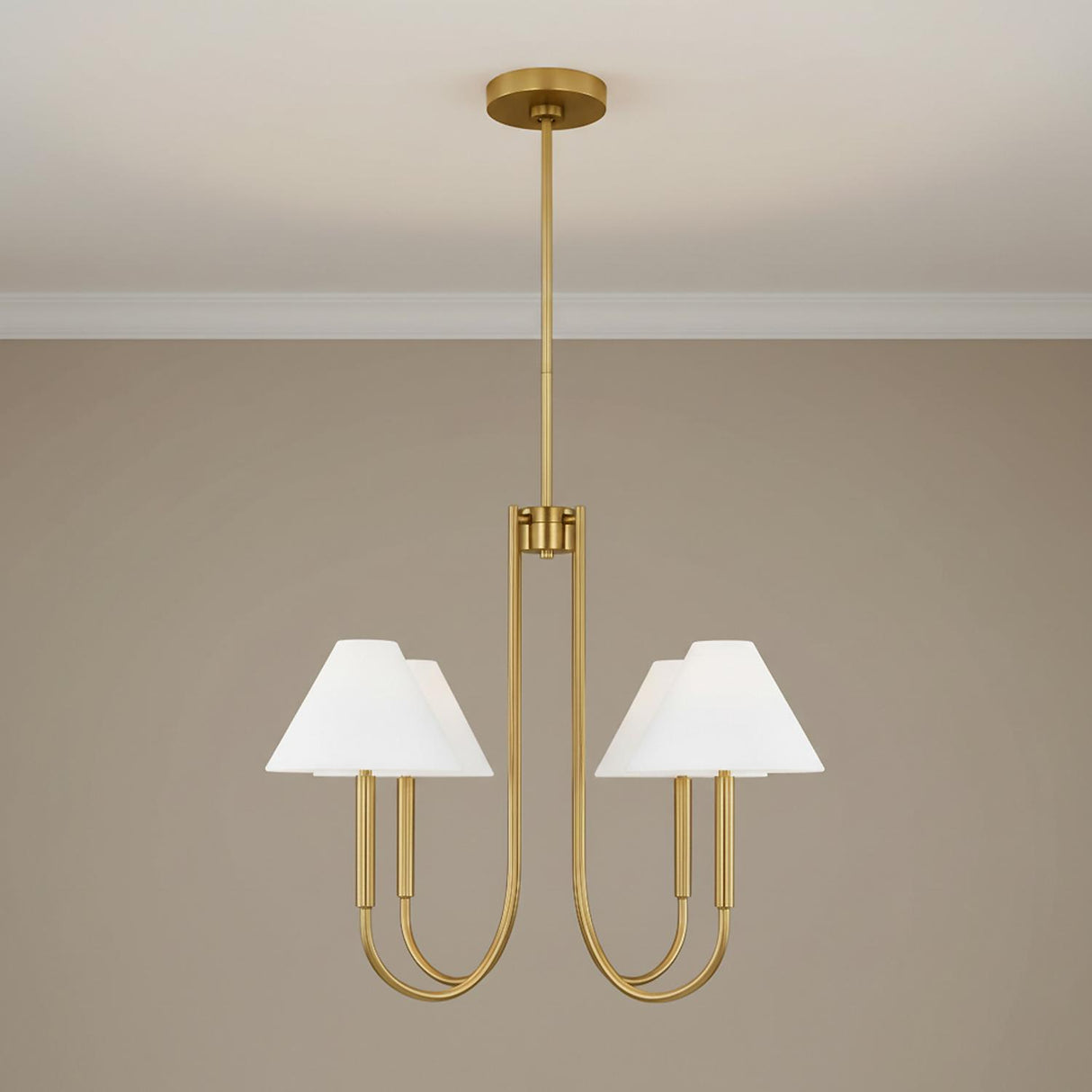 Hazelton 4 Light Chandelier 30" for Transitional home with Beige Walls