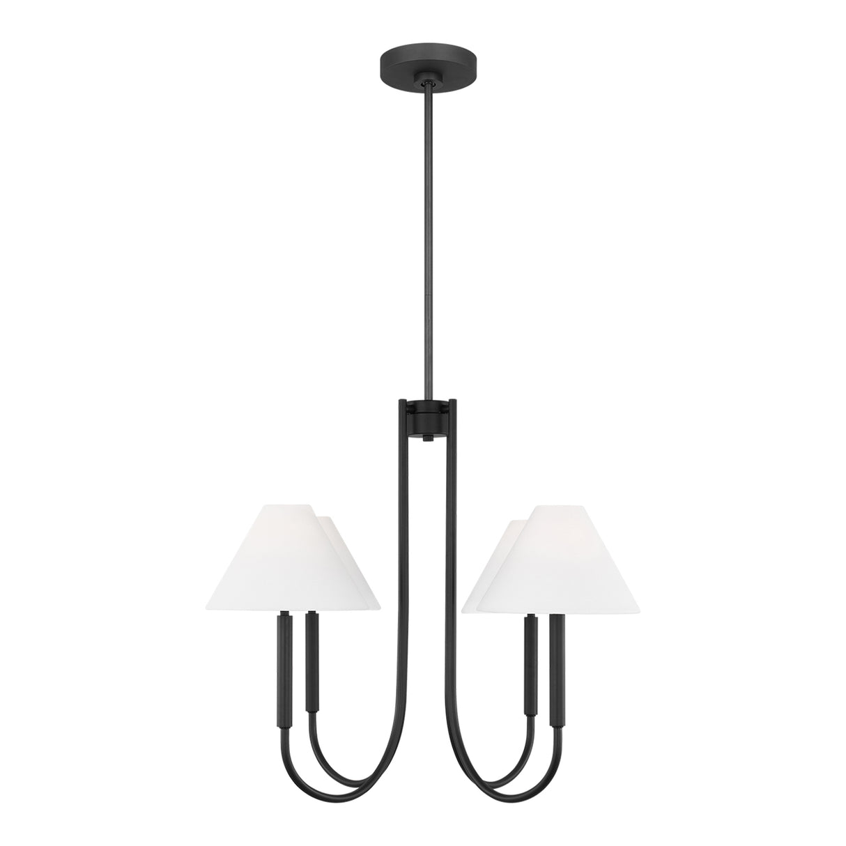 Hazelton 4 Light Chandelier 30", Matte Black