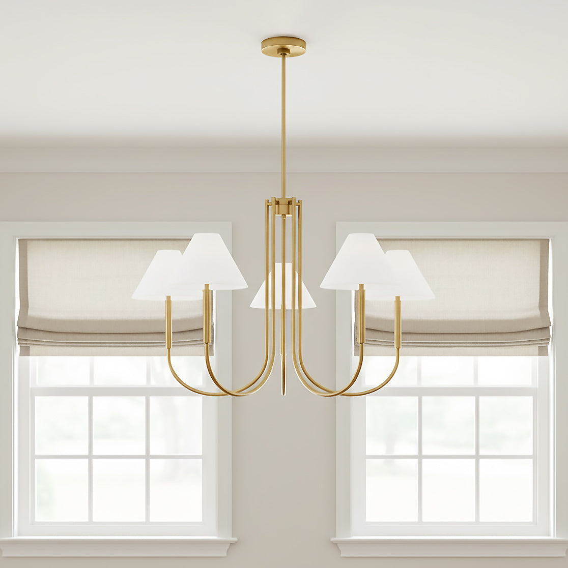 Hazelton 5 Light Chandelier 38" for Transitional home with White Walls