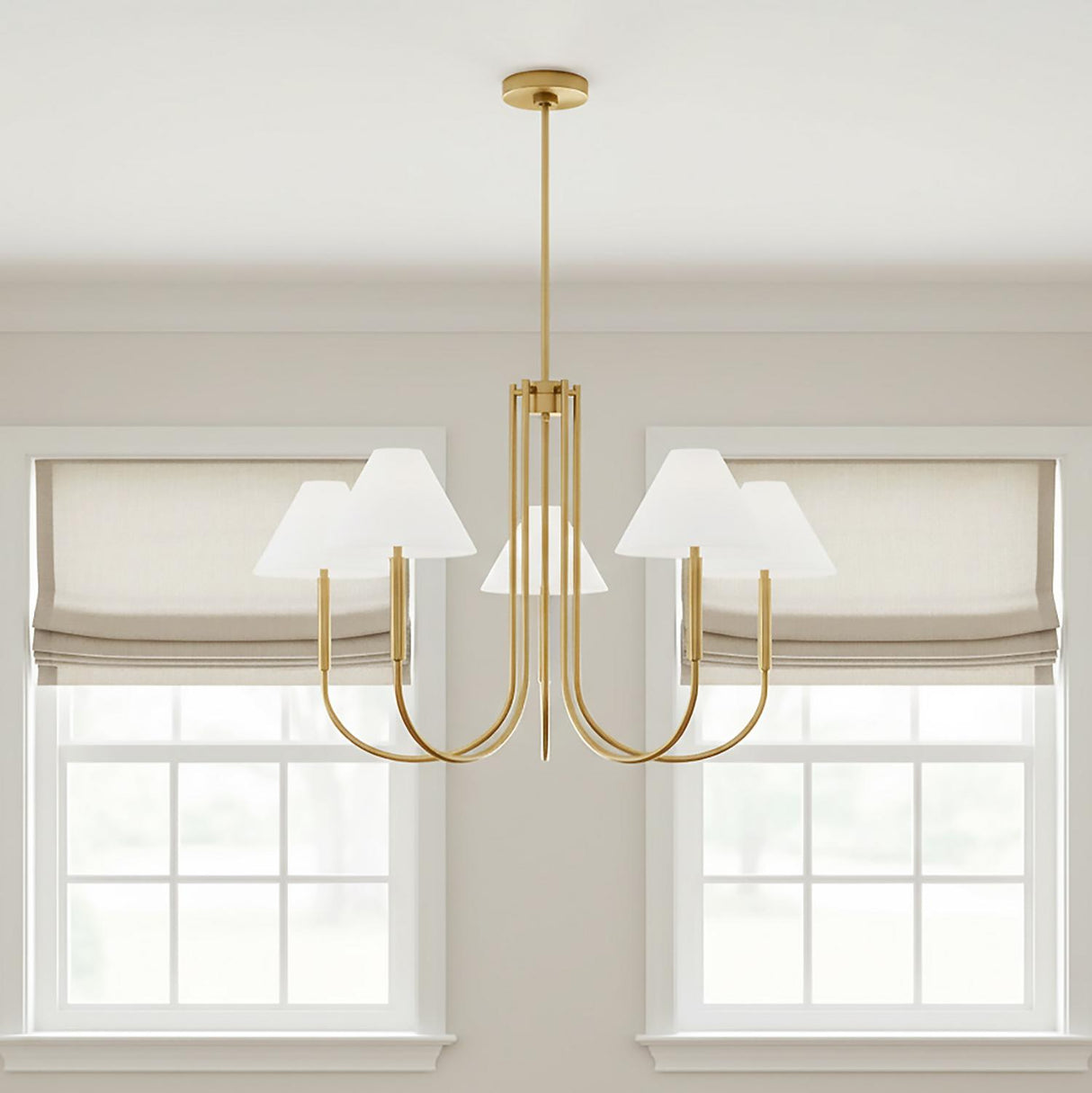 Hazelton 5 Light Chandelier 38" for Transitional home with White Walls