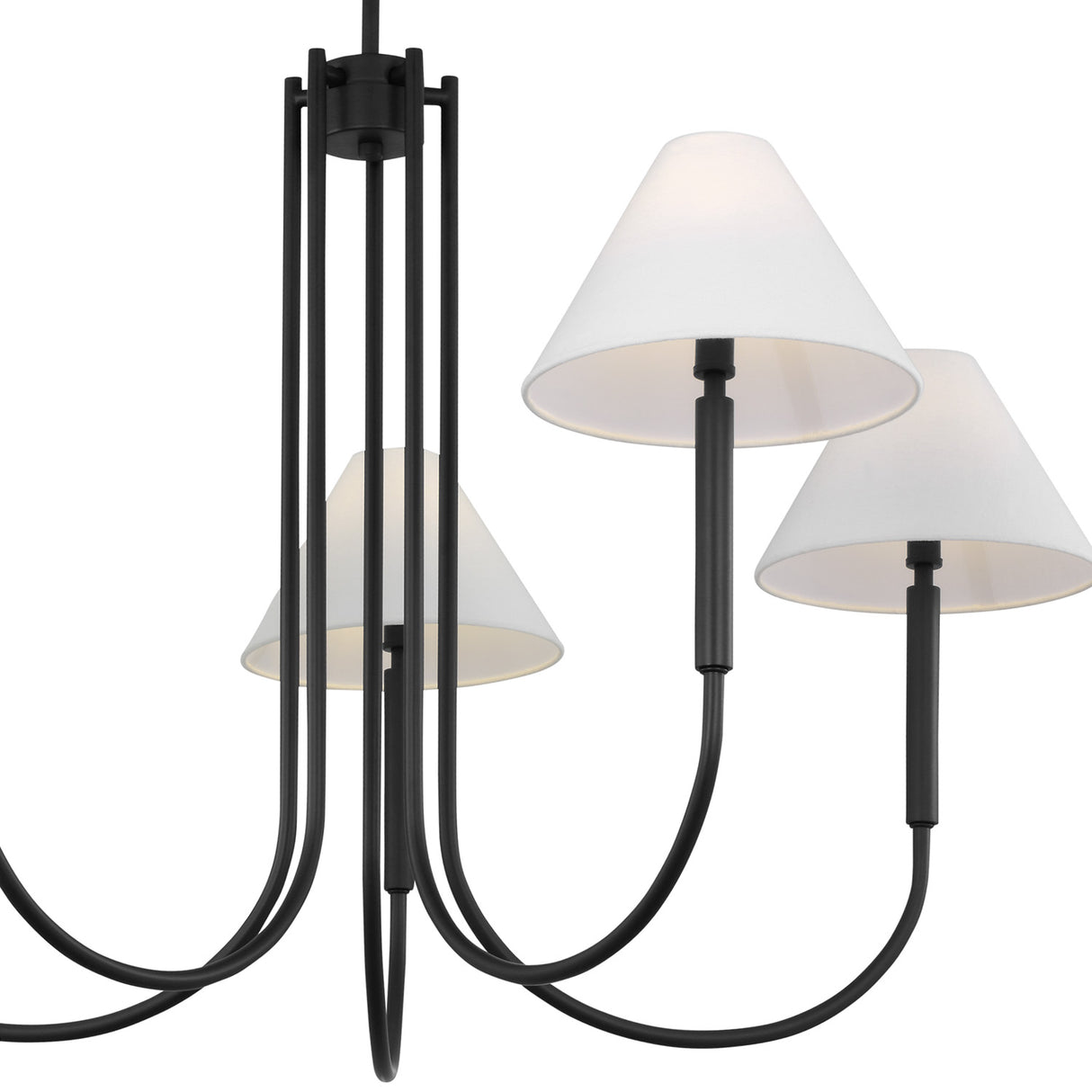 Hazelton 5 Light Chandelier 38", Matte Black