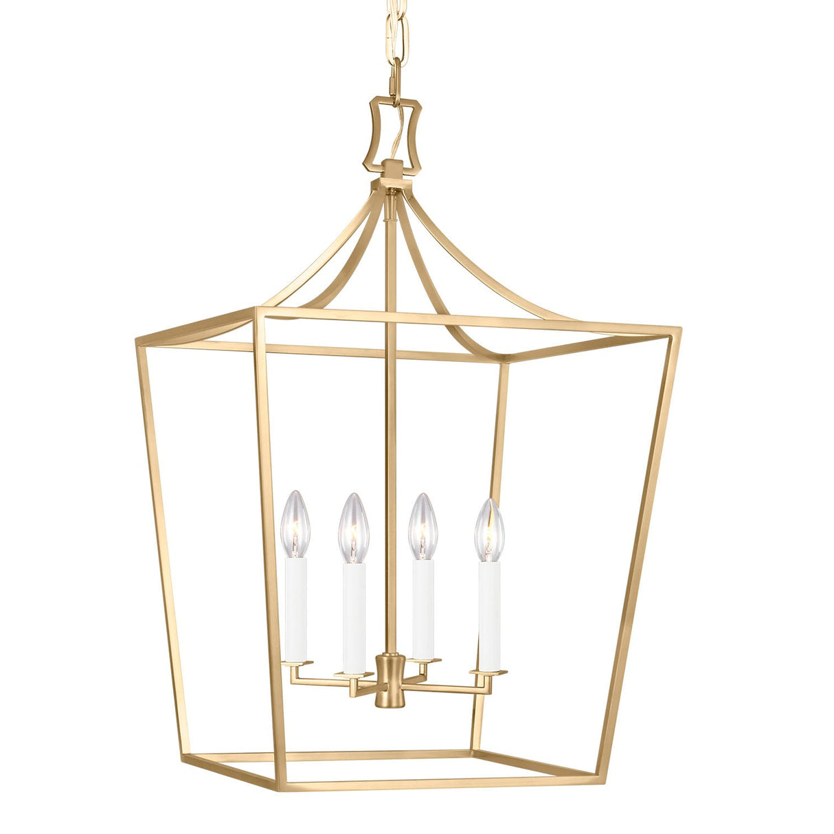 Grayden Large Lantern Pendant 18", Modern Brass