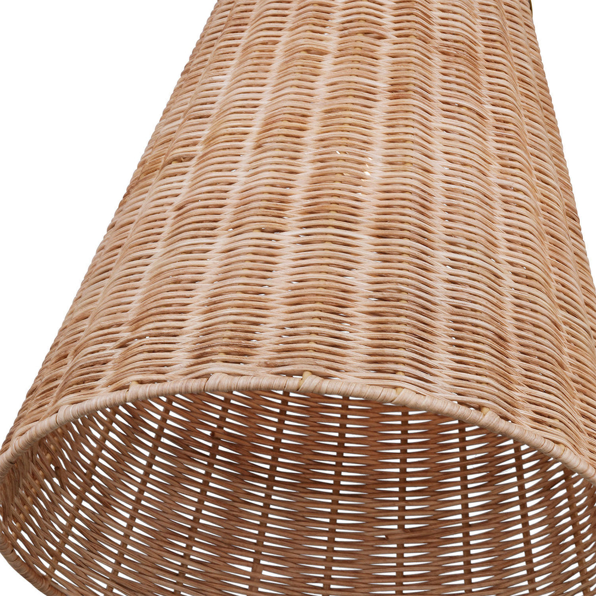 Paloma Pendant 12", Modern Brass and Rattan