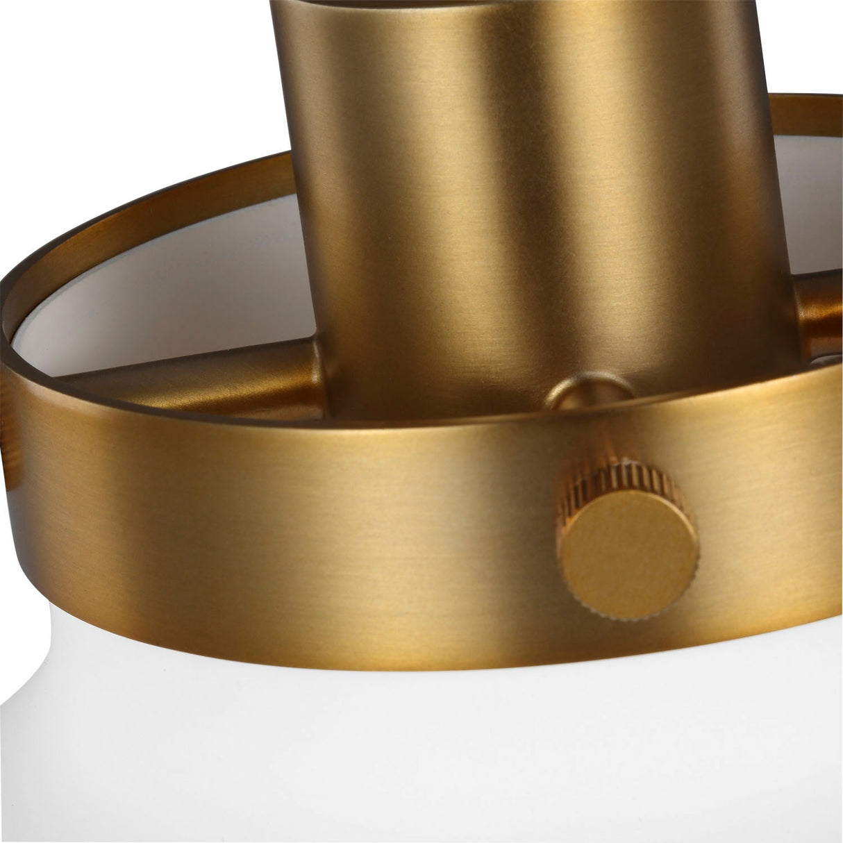 Franklin Pendant 20", Matte White and Modern Brass