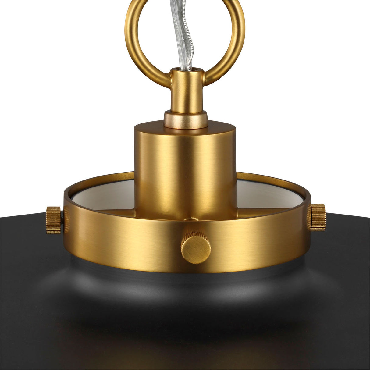 Franklin Pendant 20", Matte Black and Modern Brass