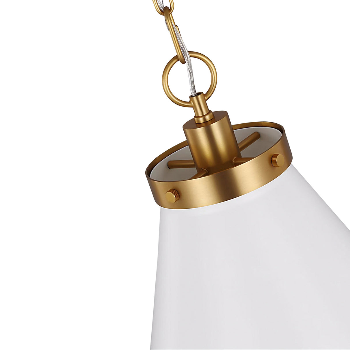 Classon Large Pendant 19", Matte White and Modern Brass