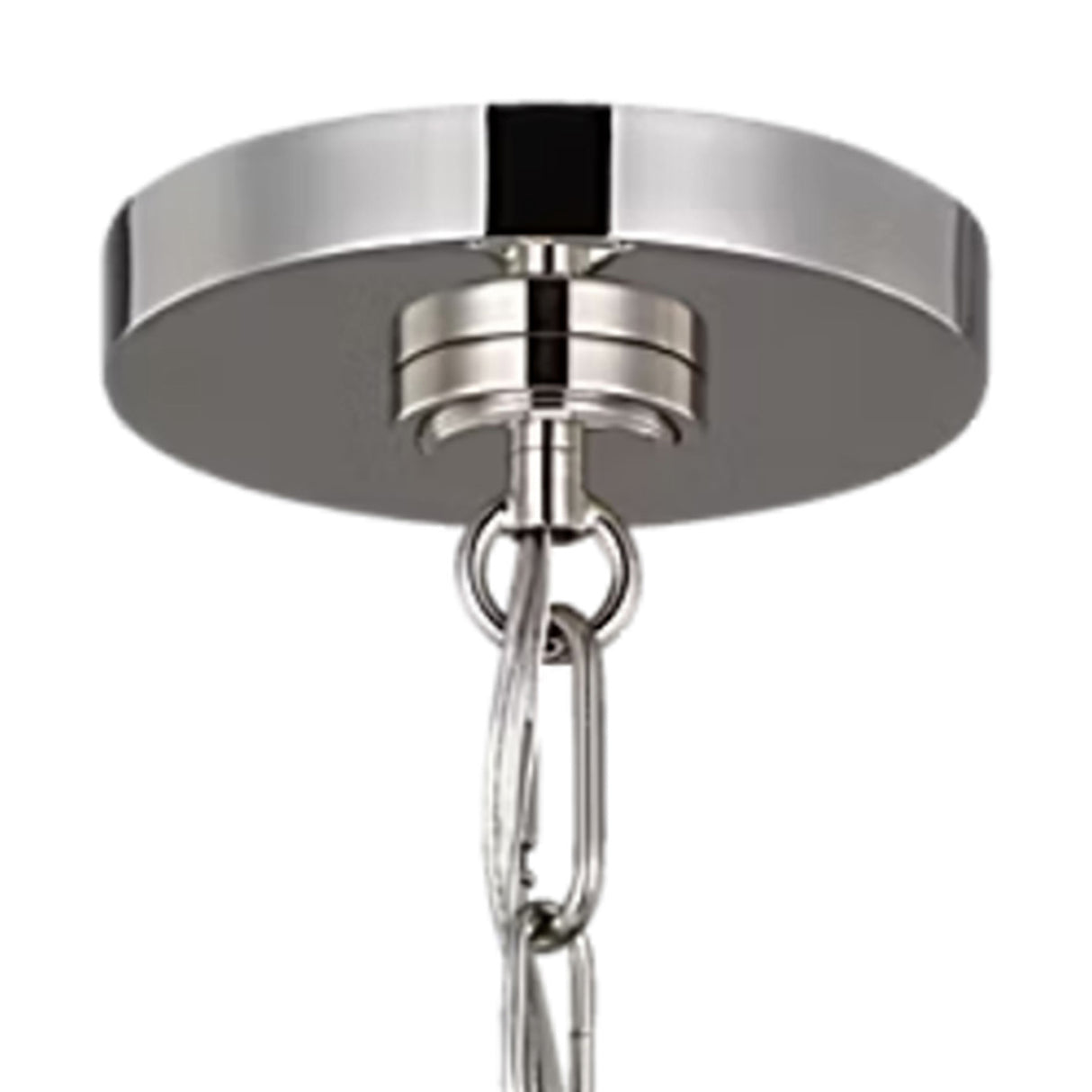 Classon Medium Pendant 16", Matte White and Polished Nickel