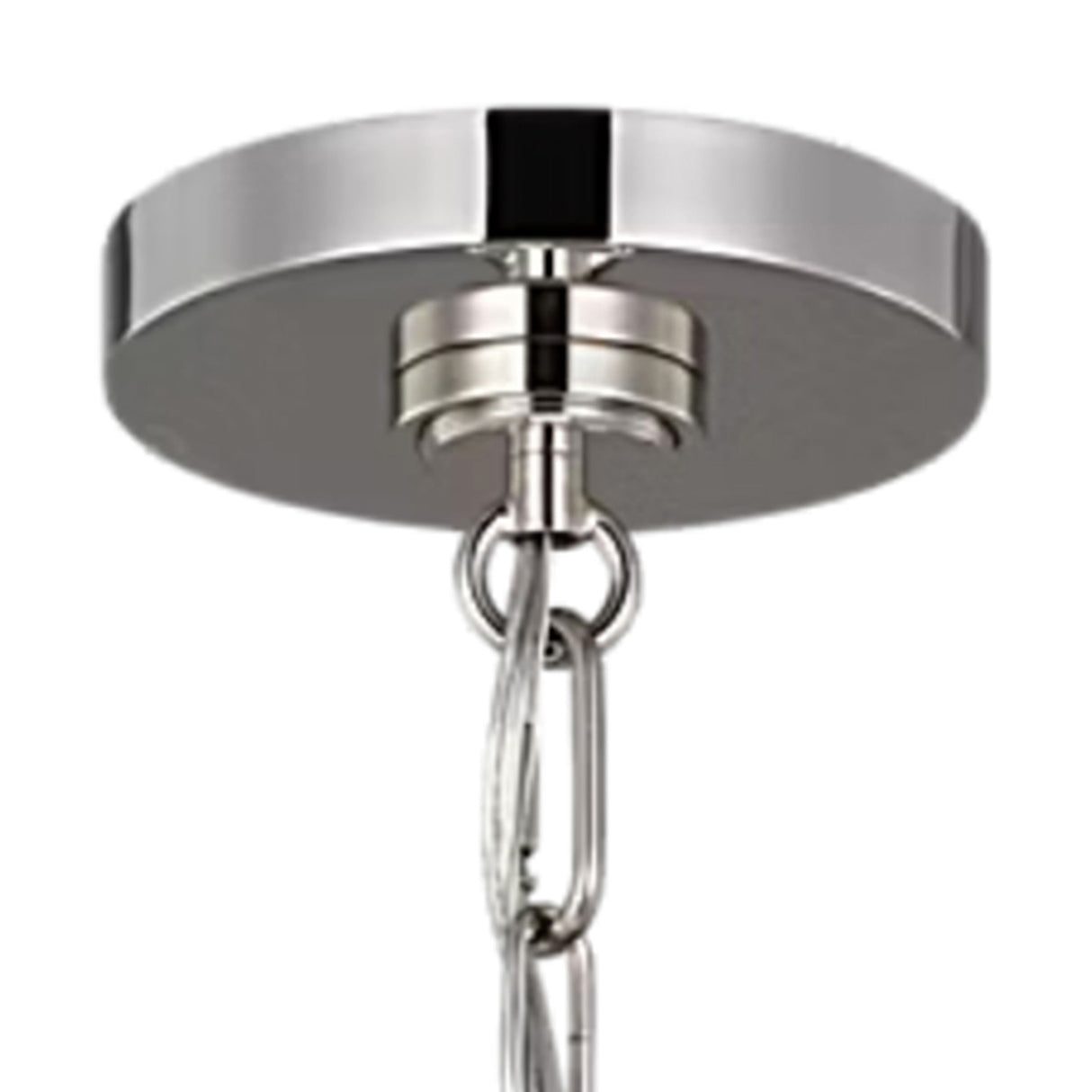 Classon Large Pendant 19", Matte White and Polished Nickel