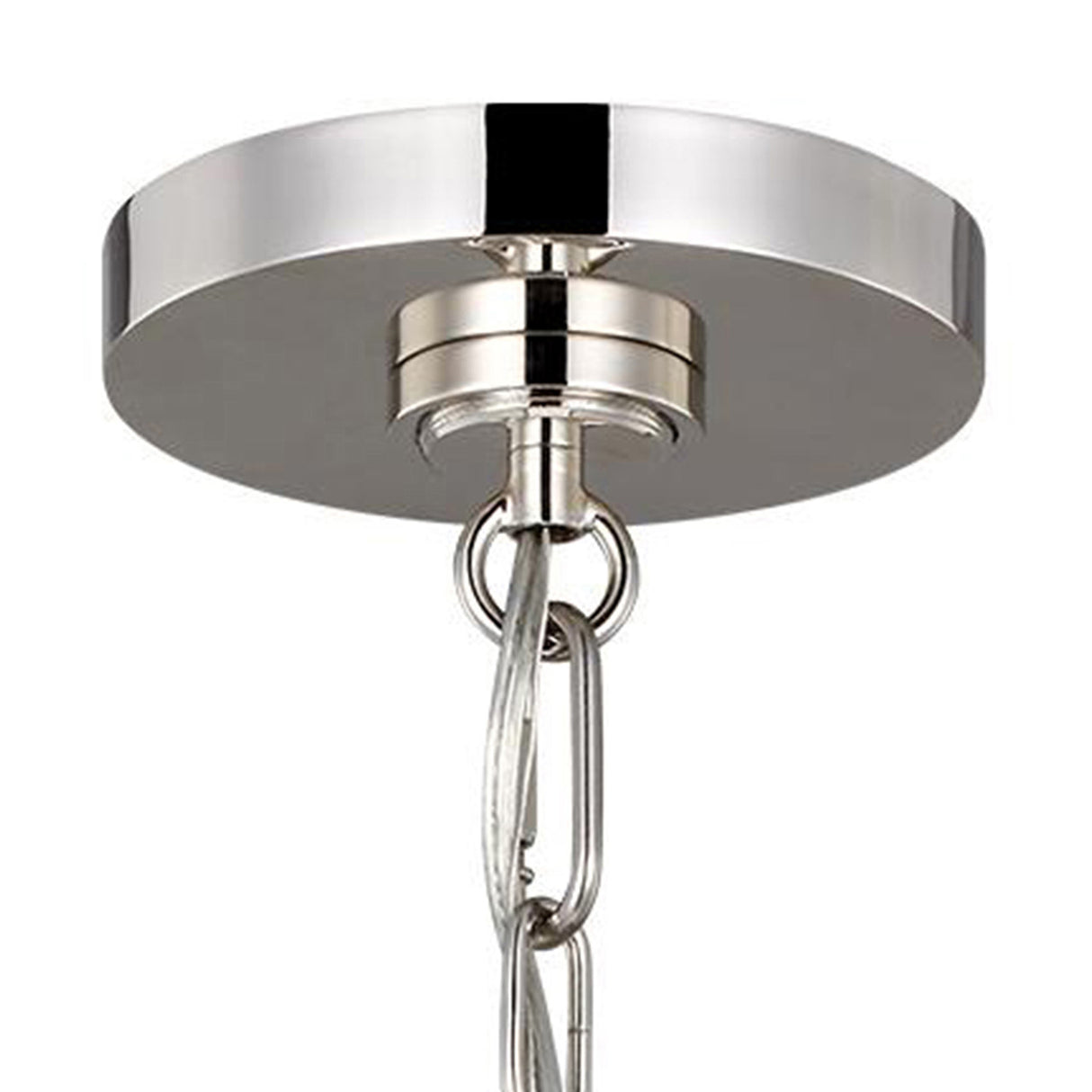 Classon Wide Pendant 23", Matte White and Polished Nickel