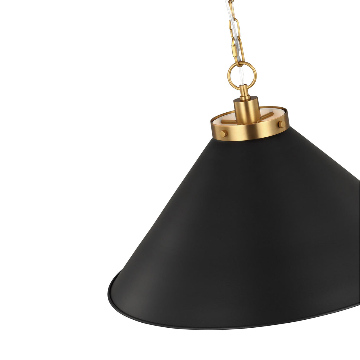 Classon Wide Pendant 23", Matte Black and Modern Brass