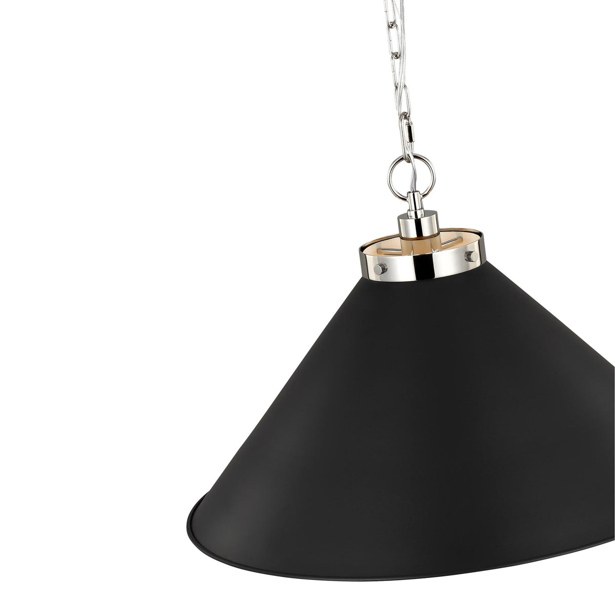 Classon Wide Pendant 23", Matte Black and Polished Nickel