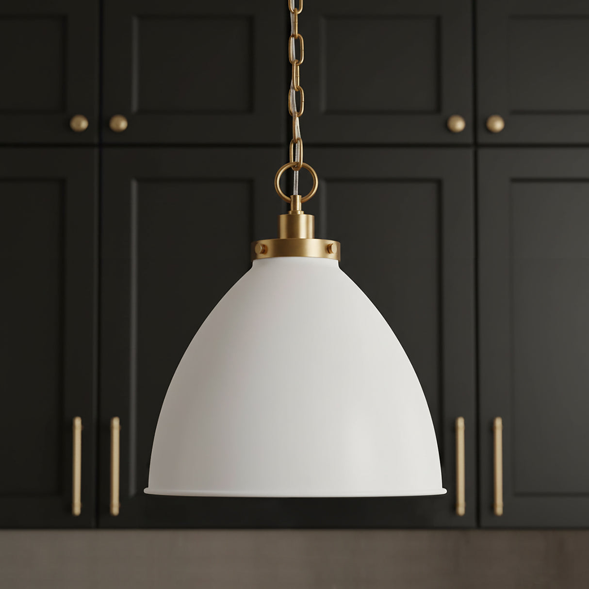 Rodney Medium Pendant 16" for Modern Farmhouse home with Matte White shade