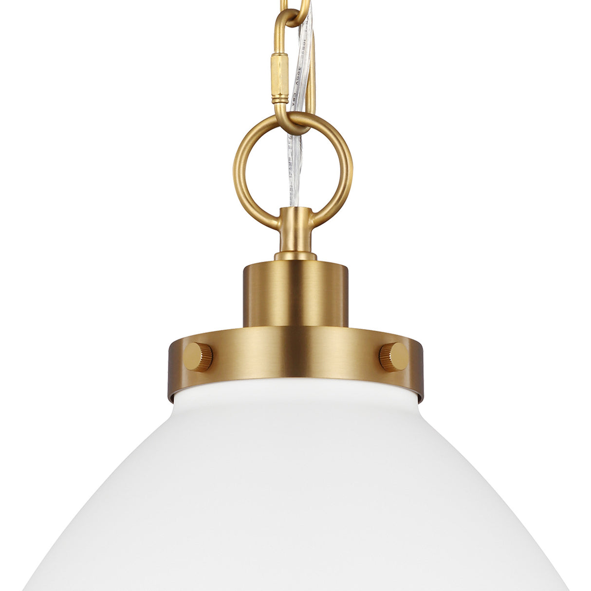 Rodney Medium Pendant 16", Matte White and Modern Brass
