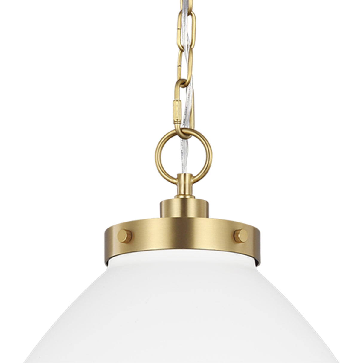 Rodney Large Pendant 18", Matte White and Modern Brass