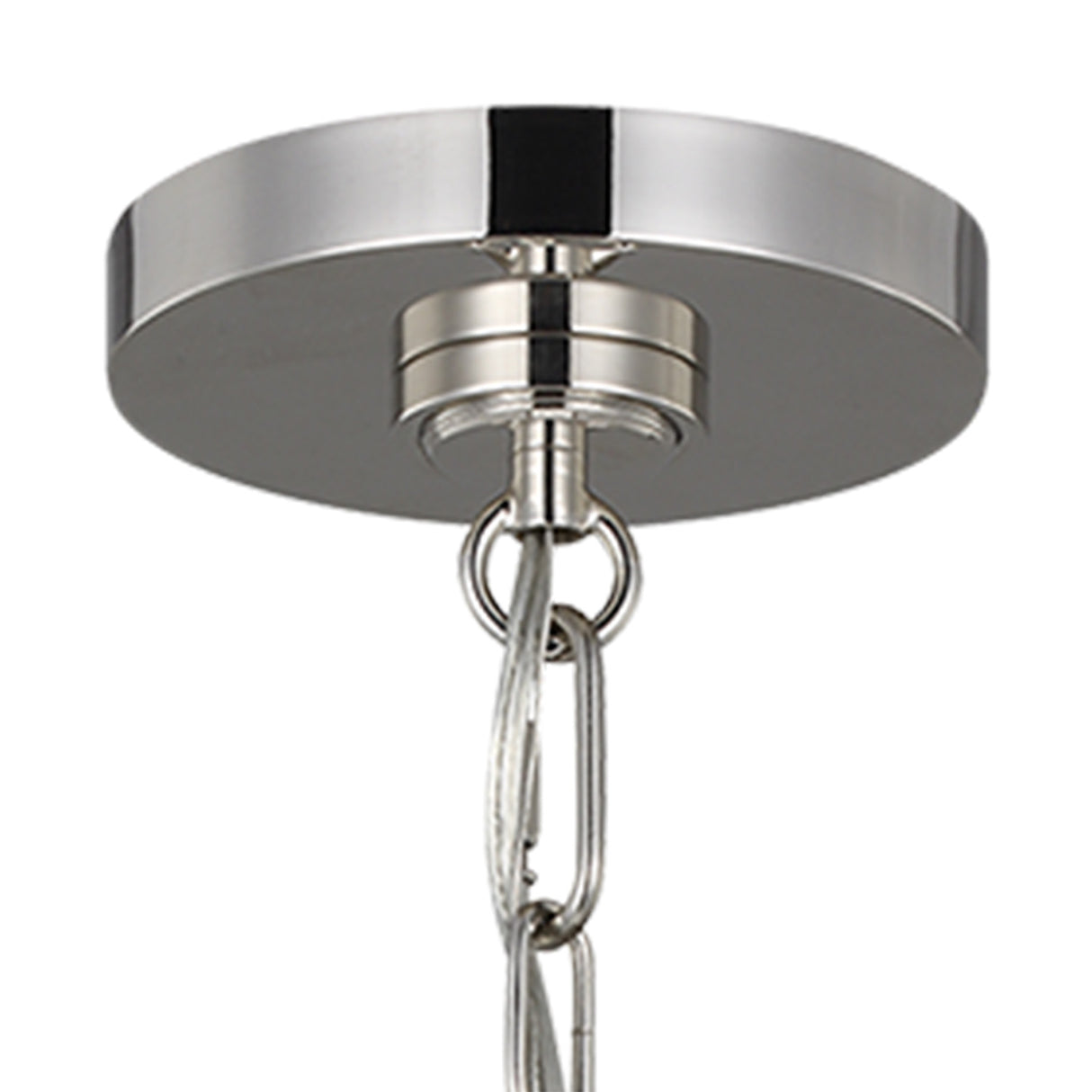 Rodney Medium Pendant 16", Matte White and Polished Nickel