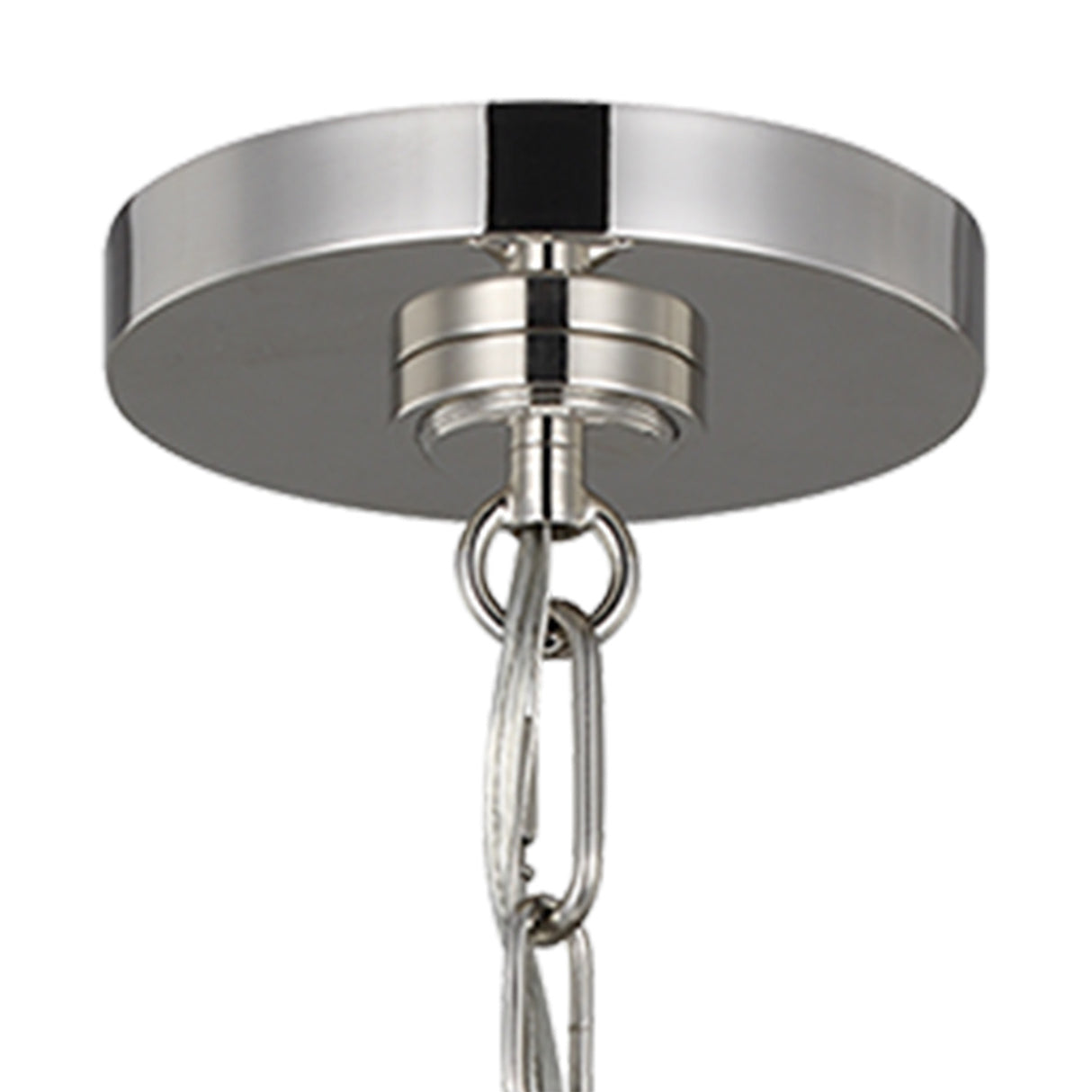 Rodney Large Pendant 18", Matte White and Polished Nickel