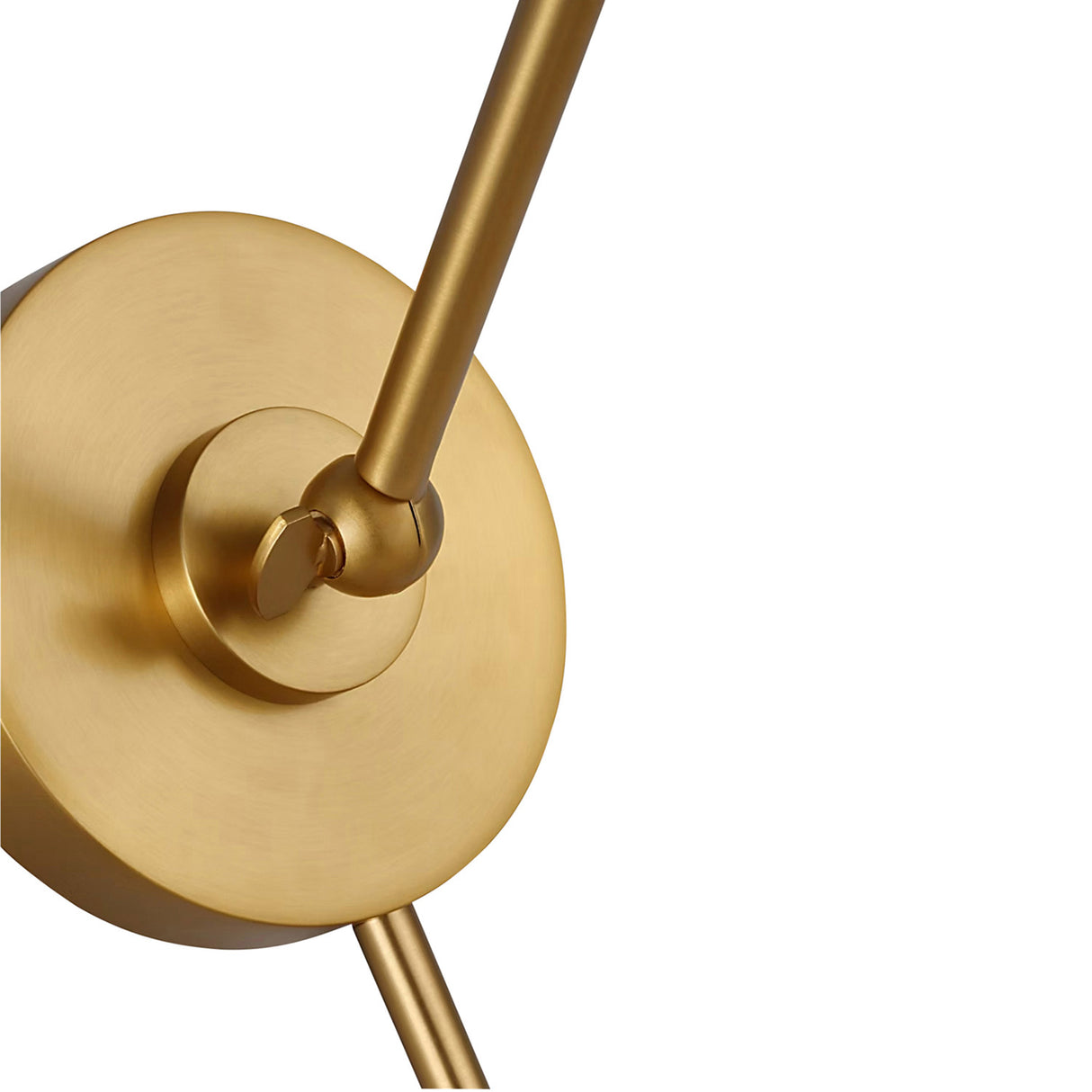 Classon Adjustable One Arm Wall Sconce, Matte White and Modern Brass