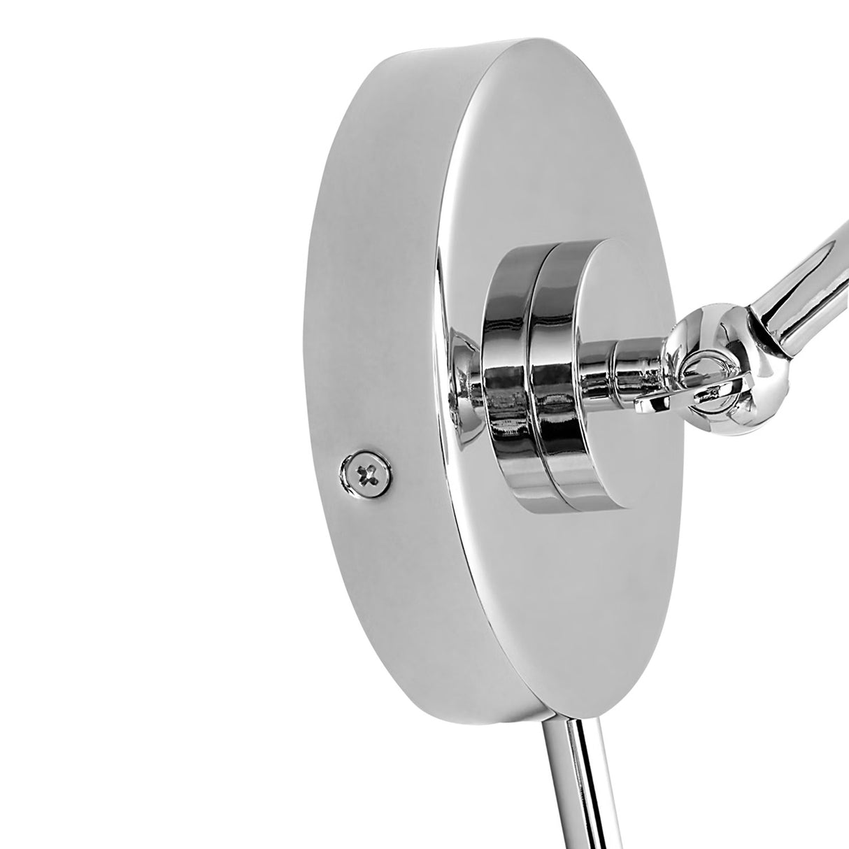 Classon Adjustable One Arm Wall Sconce, Matte White and Polished Nickel