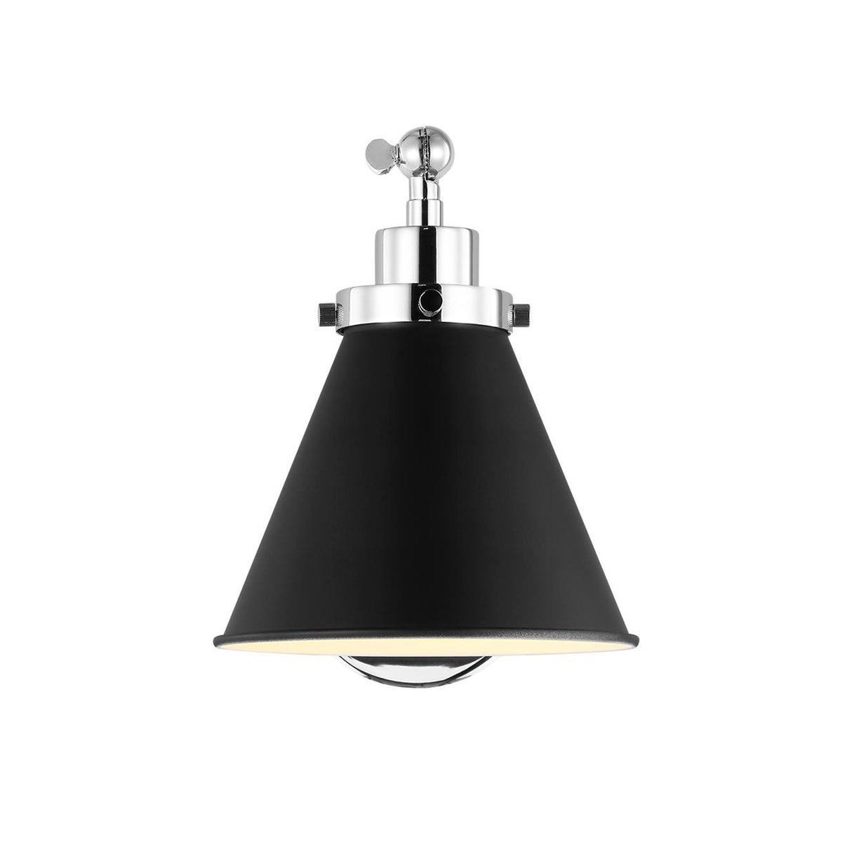 Classon Adjustable One Arm Wall Sconce, Matte Black and Polished Nickel