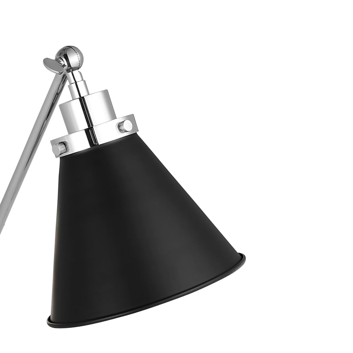 Classon Adjustable One Arm Wall Sconce, Matte Black and Polished Nickel