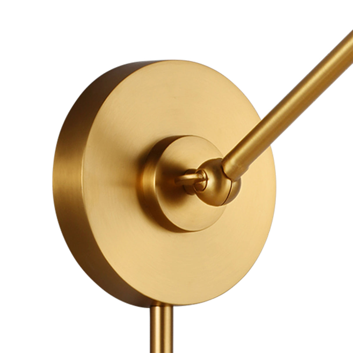 Rodney Adjustable One Arm Wall Sconce, Matte White and Modern Brass