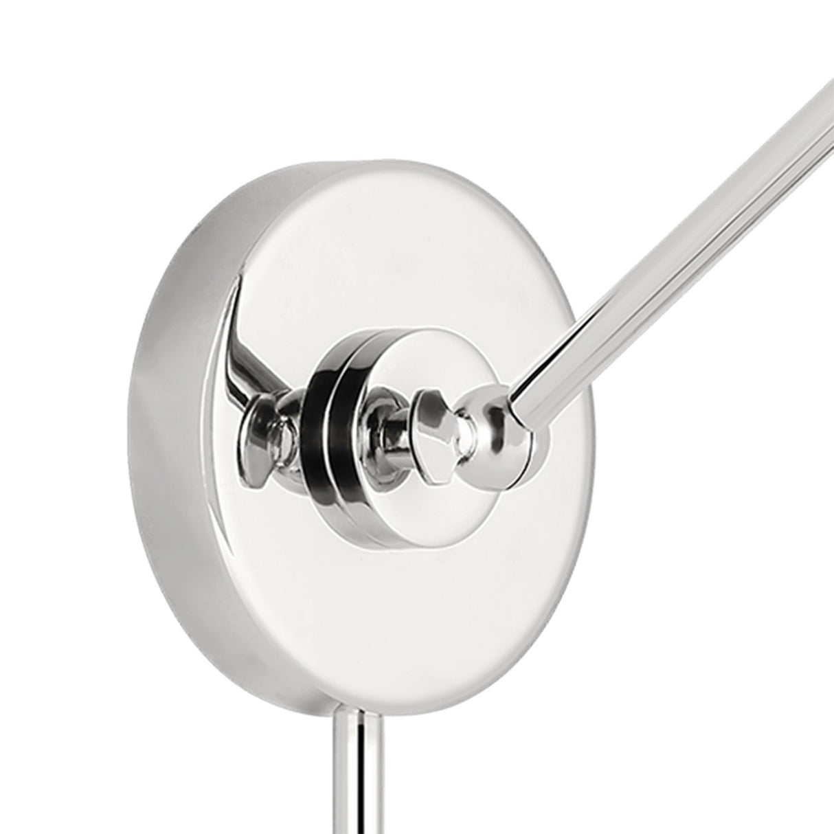 Rodney Adjustable One Arm Wall Sconce, Matte White and Polished Nickel