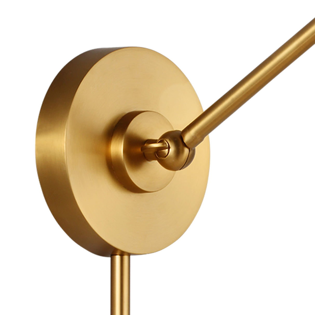 Rodney Adjustable One Arm Wall Sconce, Matte Black and Modern Brass