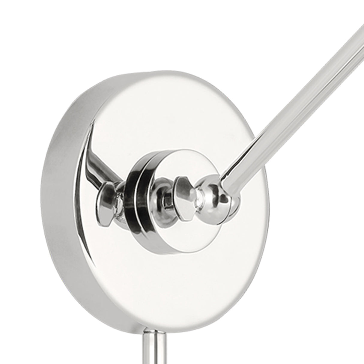 Rodney Adjustable One Arm Wall Sconce, Matte Black and Polished Nickel