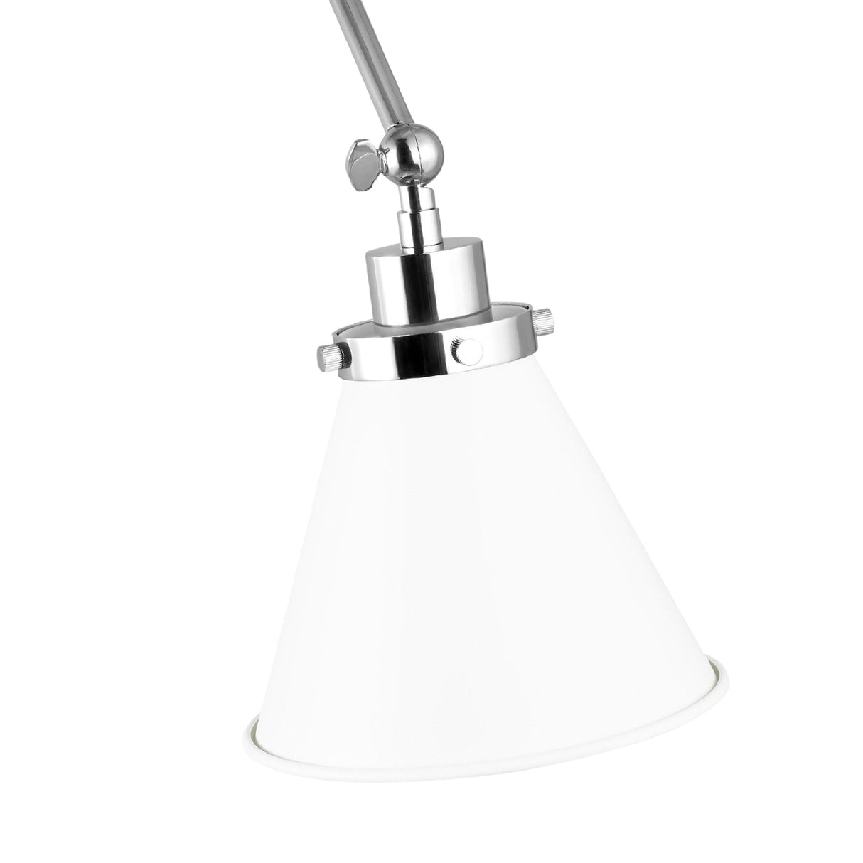 Classon Adjustable Two Arm Wall Sconce, Matte White and Polished Nickel