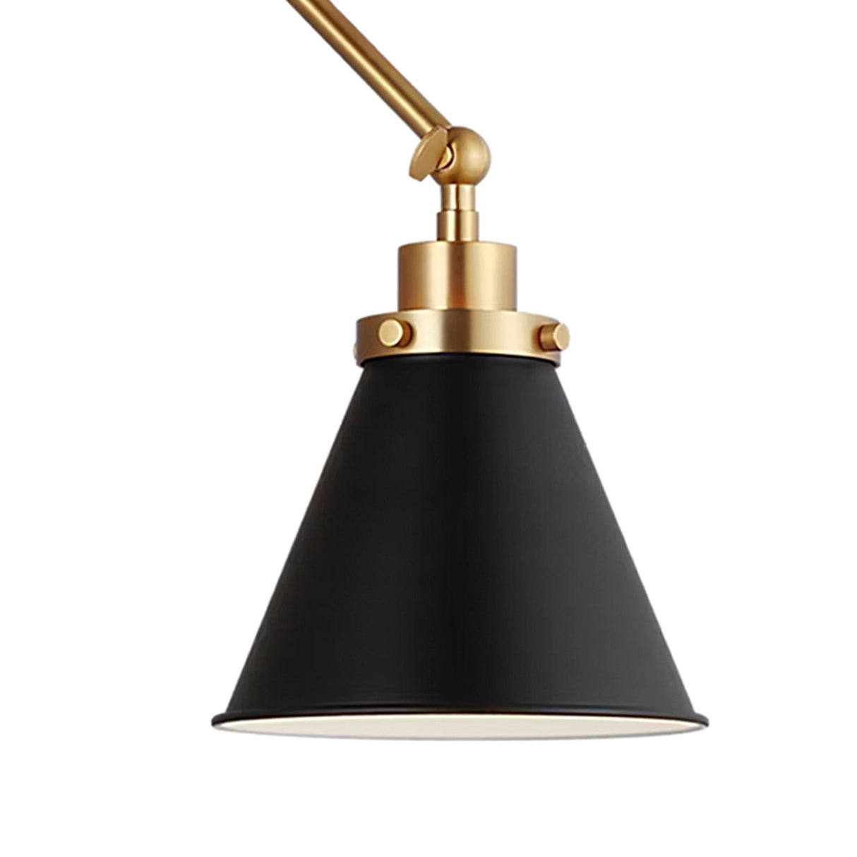 Classon Adjustable Two Arm Wall Sconce, Matte Black and Modern Brass
