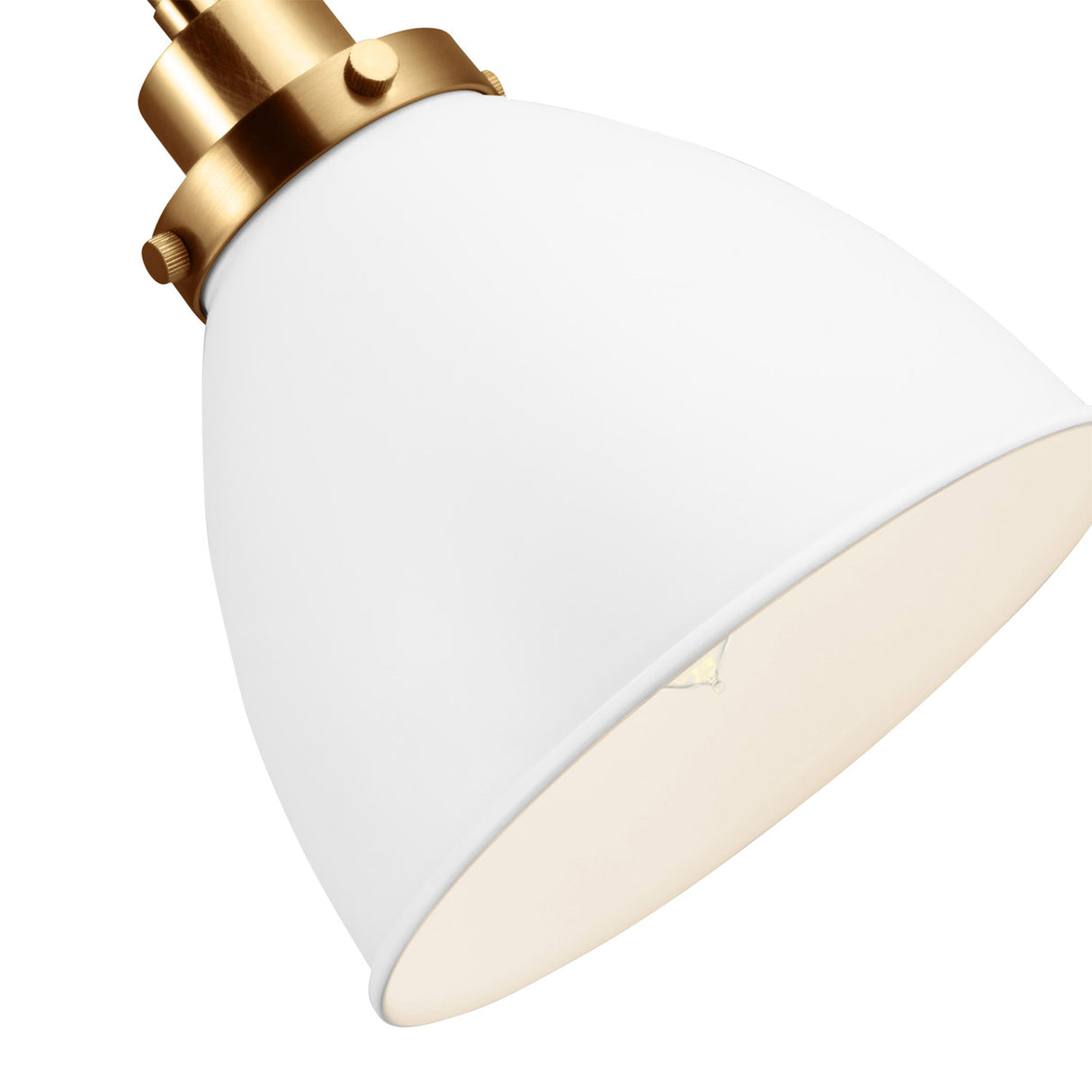 Rodney Adjustable Two Arm Wall Sconce, Matte White and Modern Brass