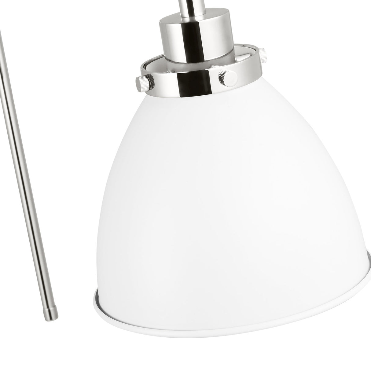 Rodney Adjustable Two Arm Wall Sconce, Matte White and Polished Nickel