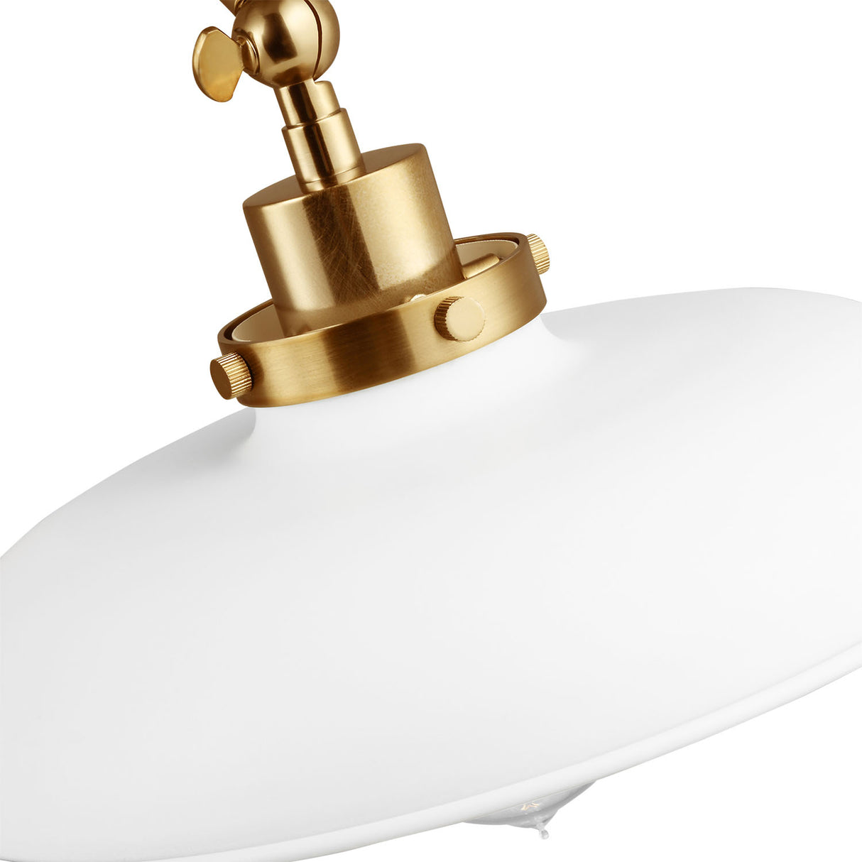 Franklin Adjustable Two Arm Wall Sconce, Matte White and Modern Brass