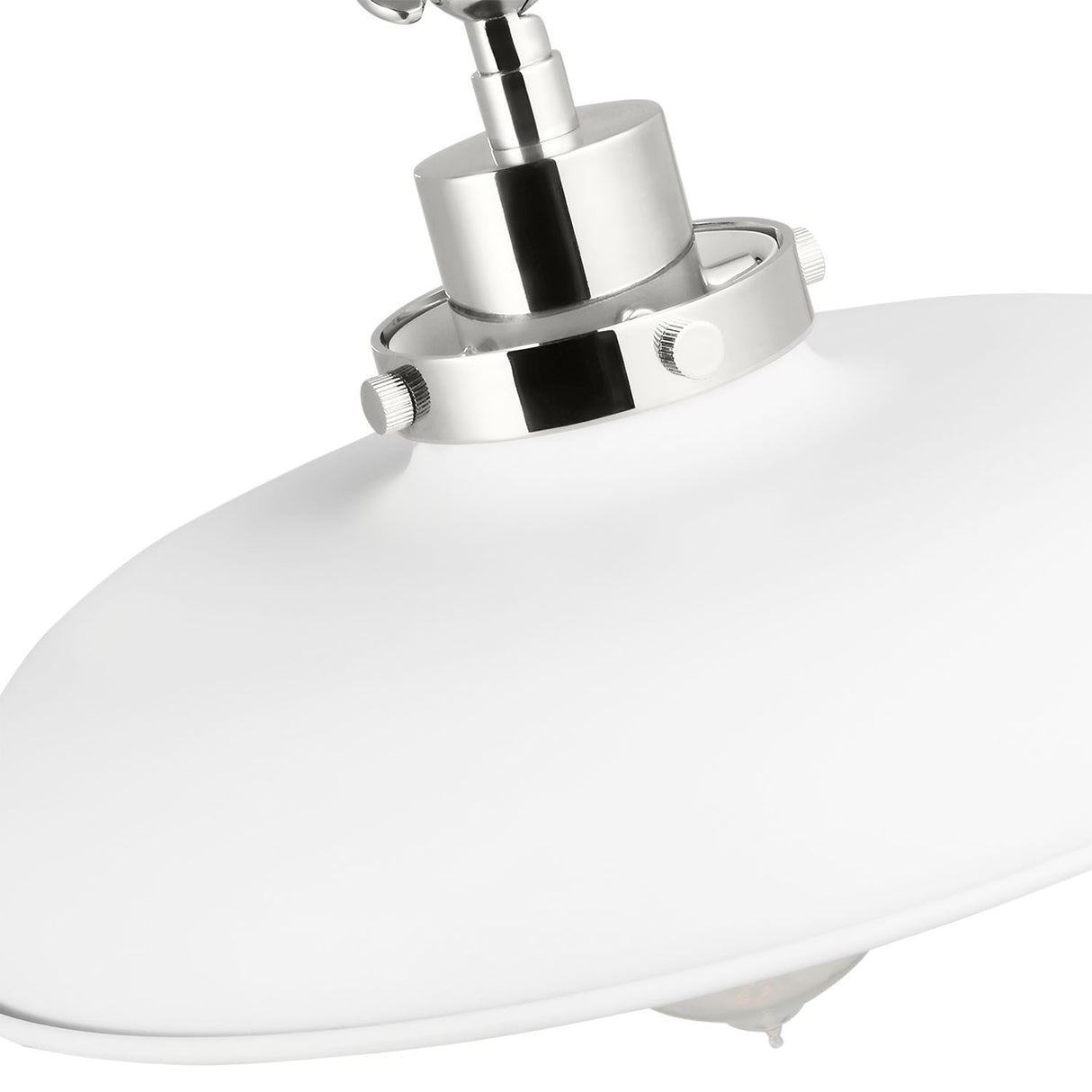 Franklin Adjustable Two Arm Wall Sconce, Matte White and Polished Nickel