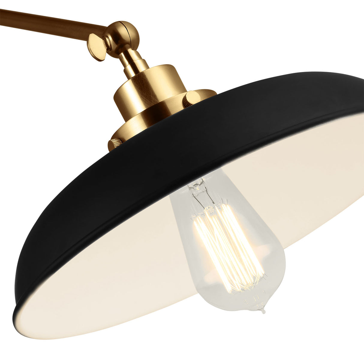 Franklin Adjustable Two Arm Wall Sconce, Matte Black and Modern Brass