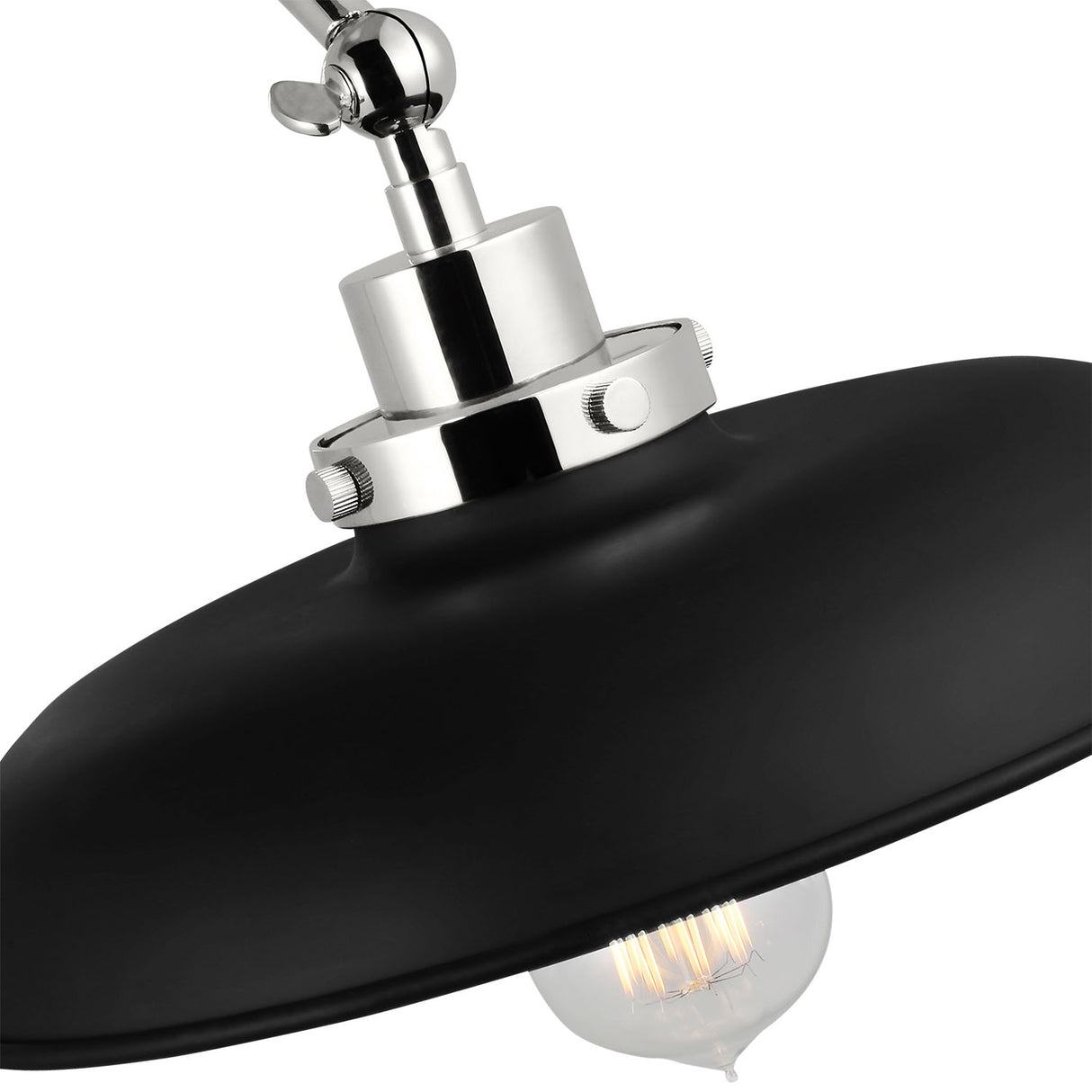 Franklin Adjustable Two Arm Wall Sconce, Matte Black and Polished Nickel