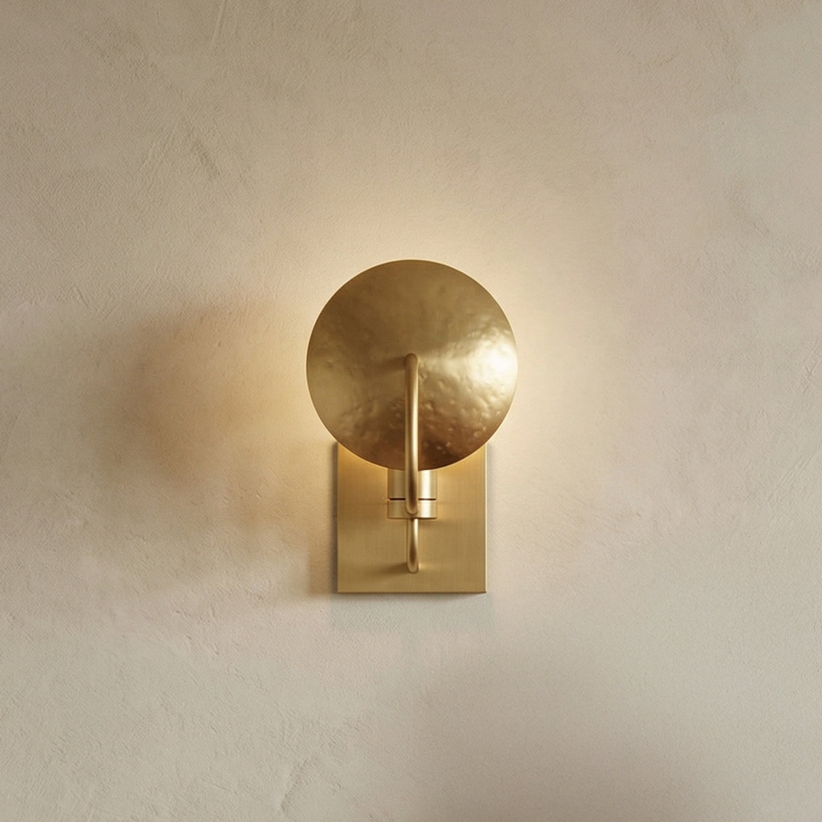 Arlen Wall Sconce 10, Modern Brass for Modern home with Warm Beige Stucco