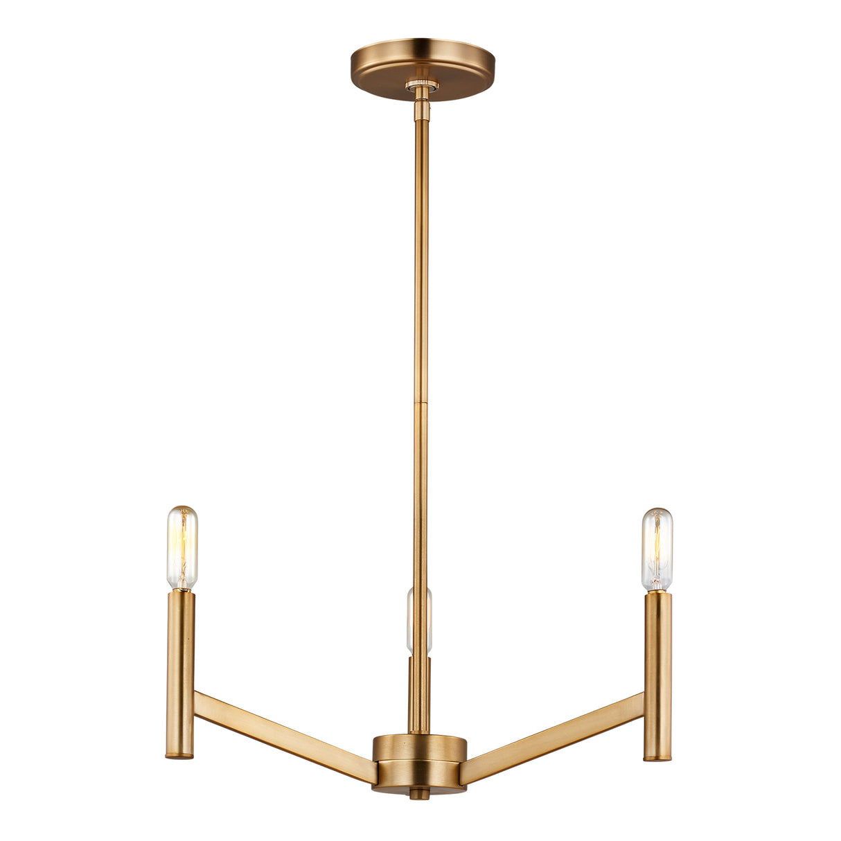 Foster 3 Light Pendant 18", Satin Brass