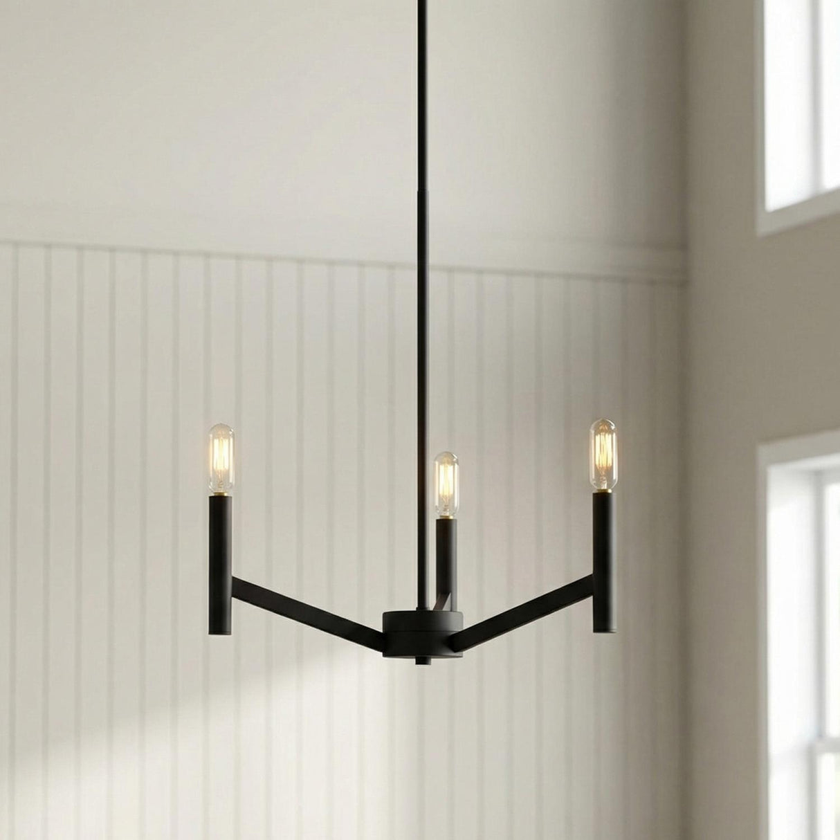 Foster 3 Light Pendant 18", Matte Black