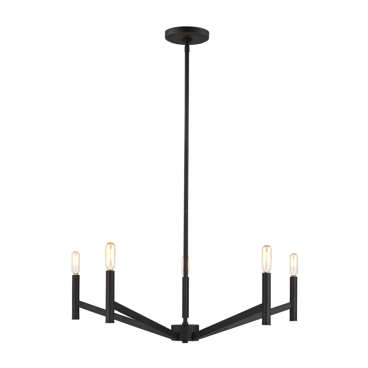 Foster 5 Light Chandelier 28", Matte Black