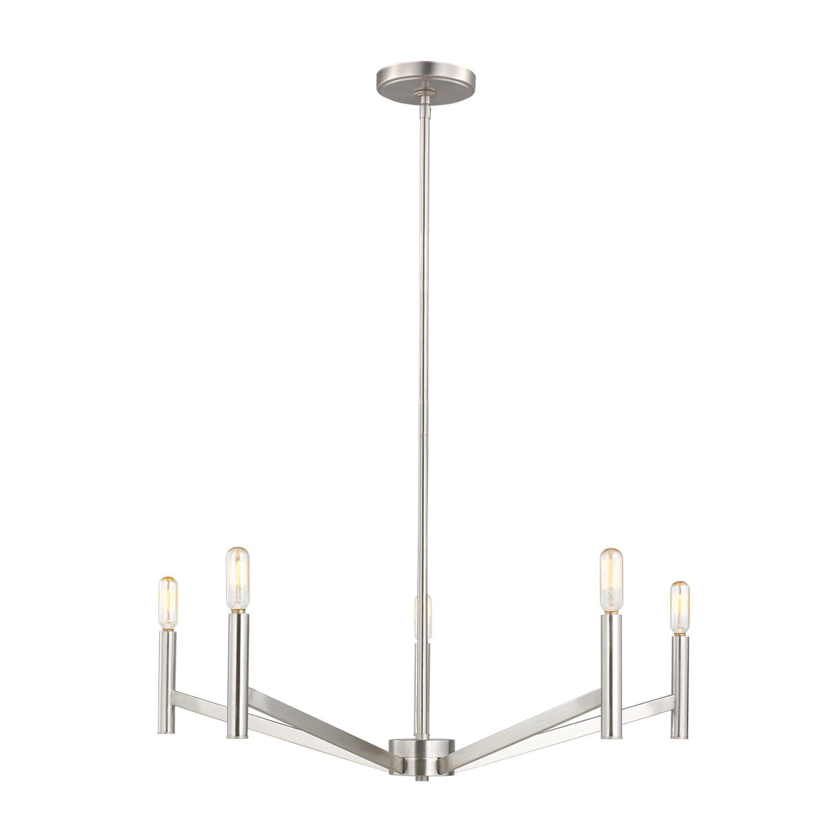 Foster 5 Light Chandelier 28", Brushed Nickel