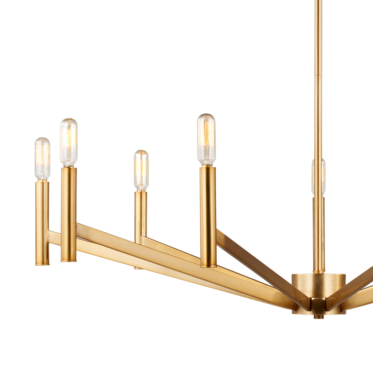Foster 9 Light Chandelier 36", Satin Brass