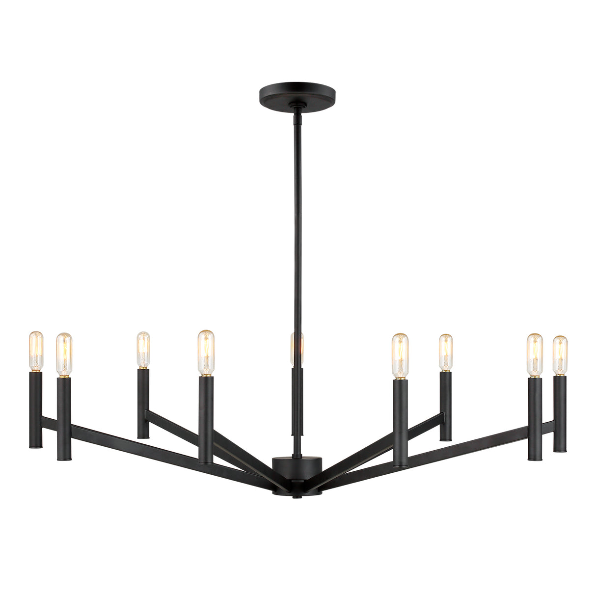Foster 9 Light Chandelier 36", Matte Black