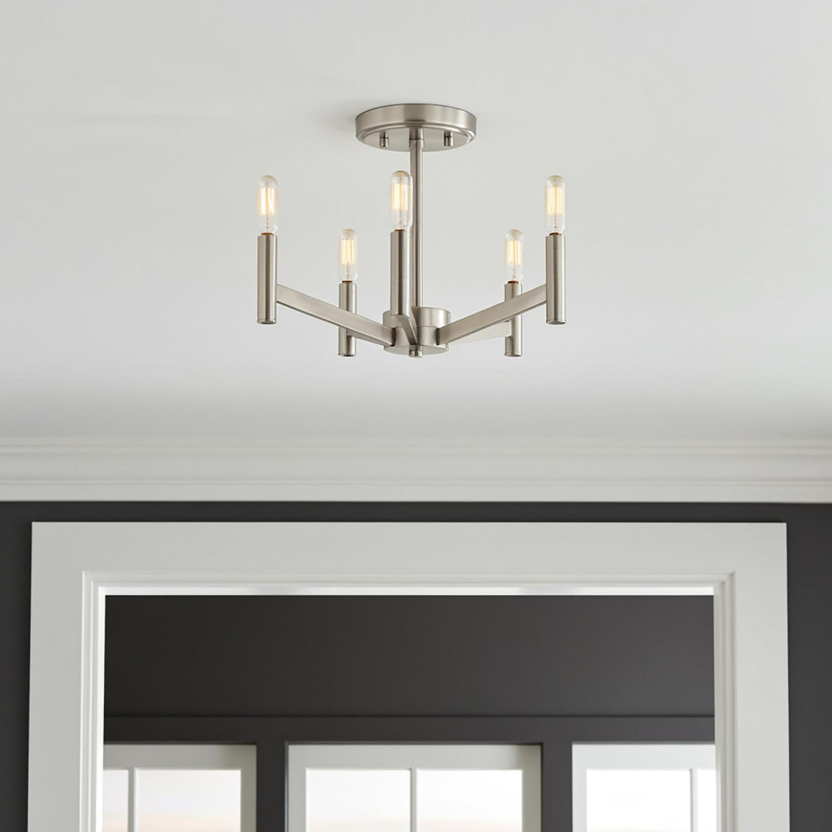 Foster Semi-Flush 18", Brushed Nickel